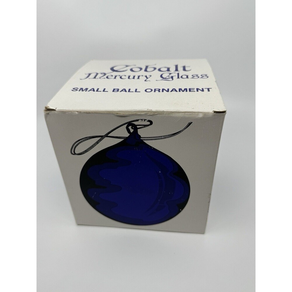 Department 56 Cobalt Mercury Glass Ball Ornament Vintage NIB 6"/150mm diameter